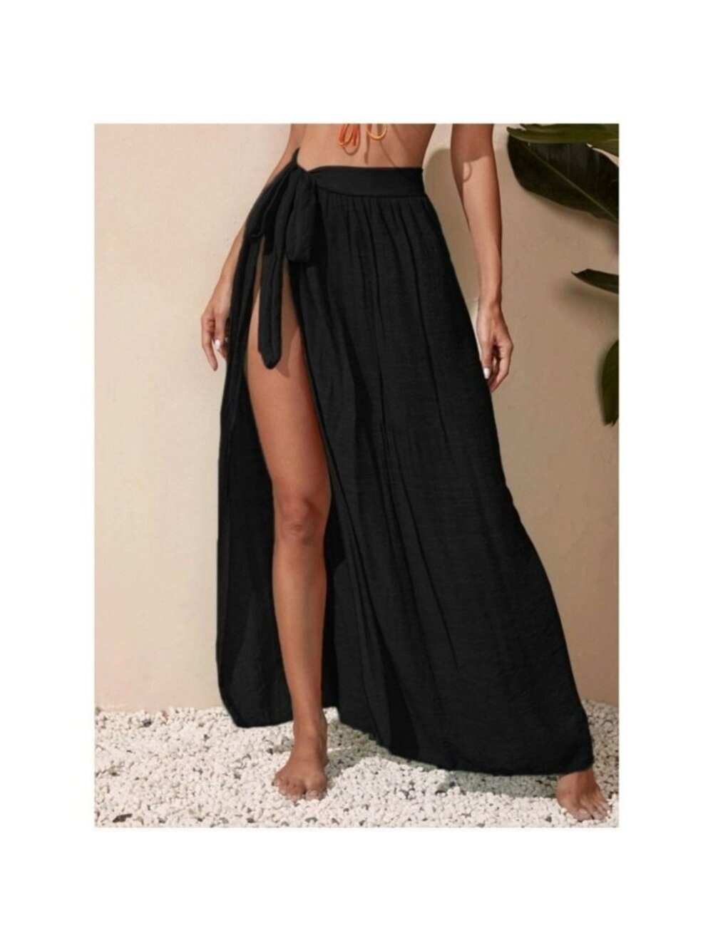 Black Knot Waist Cover Up Skirt